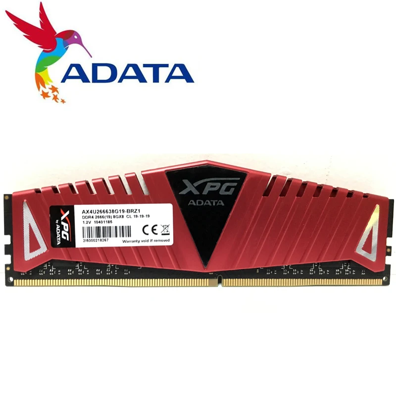 ADATA XPG Z1 PC4 DDR4 Оперативная память 8 ГБ 2666 мгц модуль памяти DIMM для компьютера Поддержка материнская плата DDR 4, 8G 2666 красный