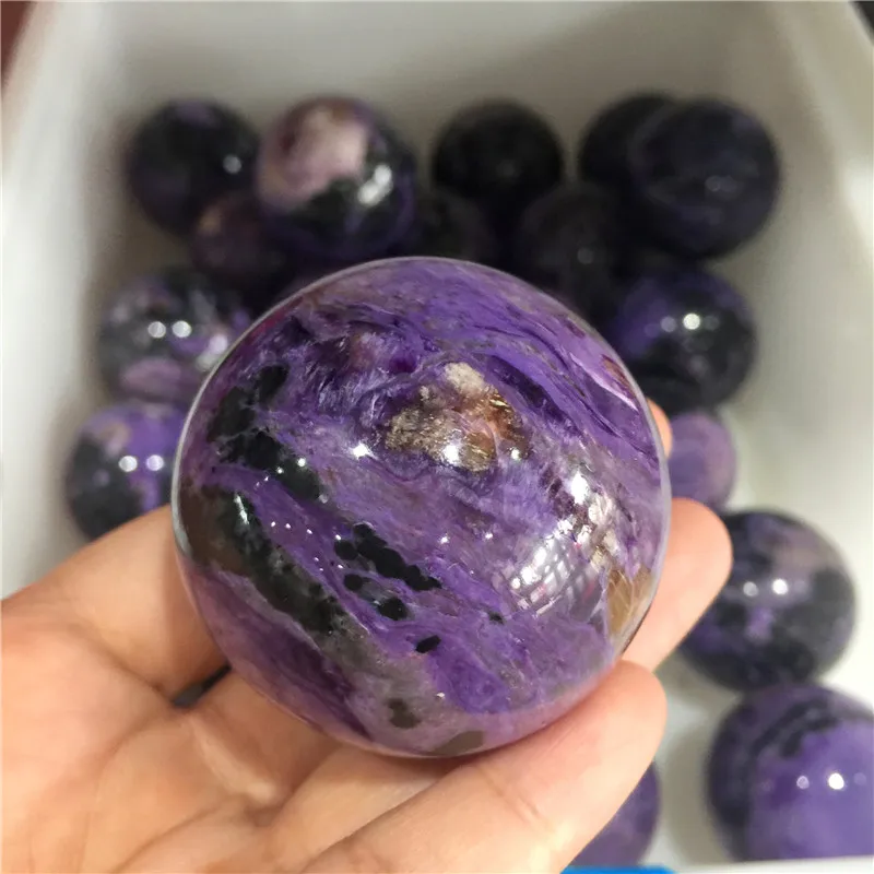 50 мм натуральный камень Charoite Хрустальная насадка шар фиолетовый натуральный камень s энергетический камень домашний Декор подарок