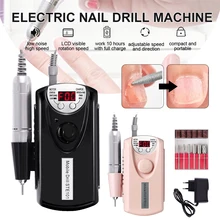 

Electric Nail Drill Machine Rechargeable Nail Drill with 6 Changeable Bits LCD Nail File Manicure Tool for Home Salon