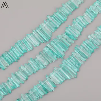 

Transparent Blue Natural Quartz Crystal Graduated Stick Point Loose Beads Pendant Necklace Strands Craft YYX-CT-113AMBG