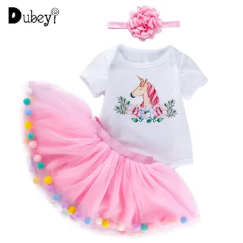 

Unicorn Romper Baby Jumpsuit Infant Toddler Girl Outfit Unicorn Ruffle Romper Newborn Party Pink Romper