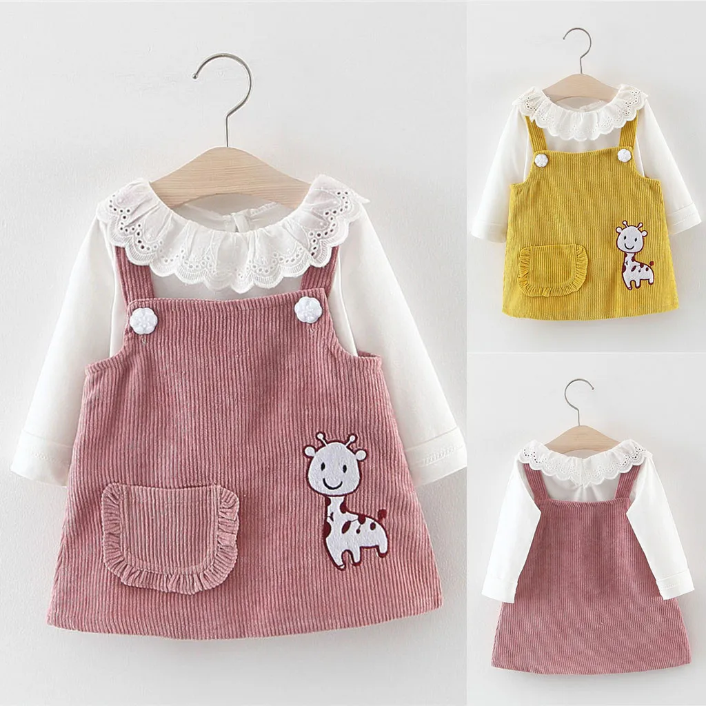 

Girl Dresses Toddler Kid Baby Girl Long Sleeve Cartoon Splice Princess Party Dress Clothes Fashion Winter Leisure Dress M840#