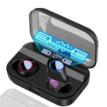 TWS беспроводные наушники Bluetooth 5,0, гарнитура с сенсорным дисплеем, спортивные стерео беспроводные наушники с зарядным устройством, Pk QCR