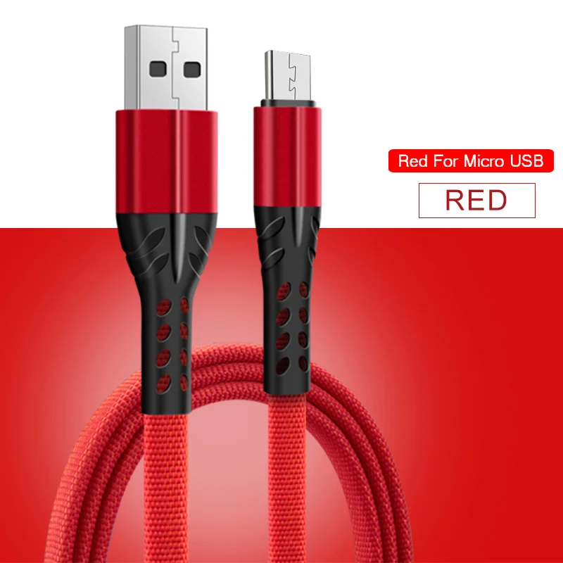 4 Color 3.5A Fast Charge Cable Data Line Type-C Type C USB C High Quality Safety Charging Cable Micro USB Cord Wire Mi 9 9T Pro - Цвет: Red-Micro