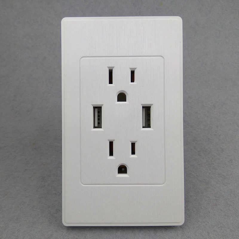15A Ul Американский двойной Usb настенная розетка американская стандартная розетка США 2.4A Usb розетка панель США вилка