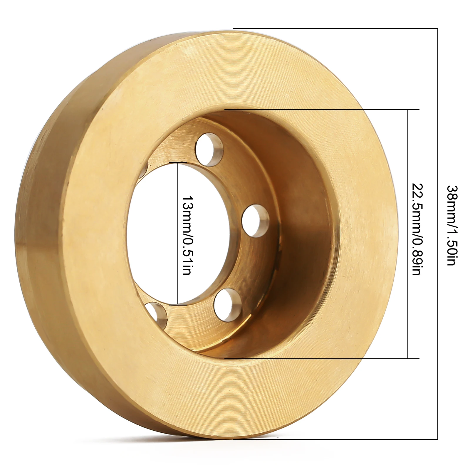 INJORA 2PCS Brass 63g Internal Counterweight for 1.9 2.2 inch Wheel Rims Axial SCX10 90046 D90 TF2 Traxxas TRX4 - Image 2