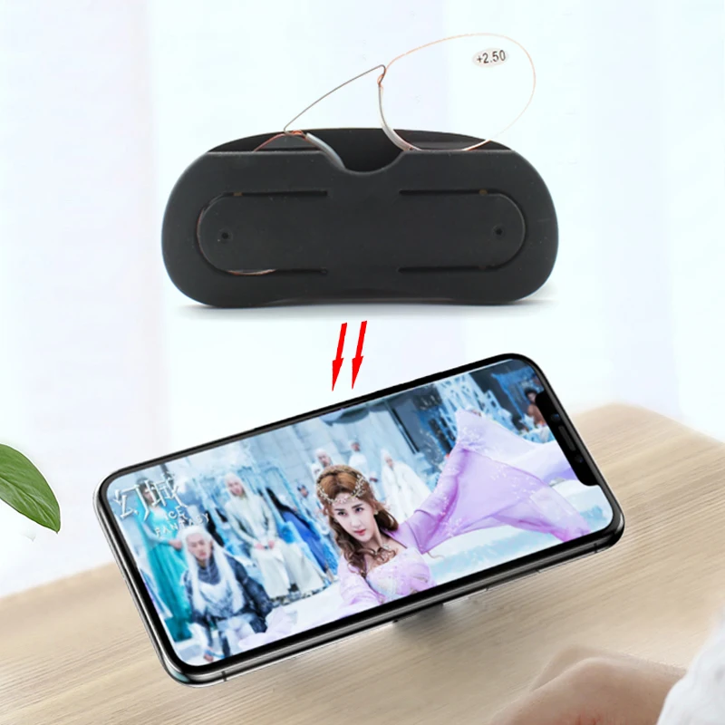 

Plastic Reading Glasses Portable Wallet Reader with Case nose clip on Mini reading glasses with case