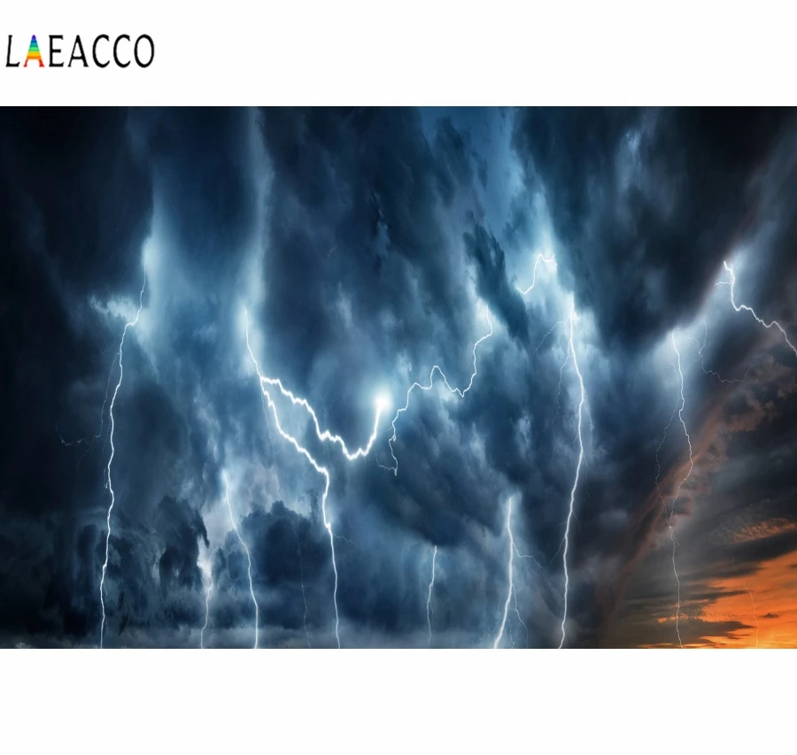 Laeacco Sky Dark Cloud Lightning Scenery Photography Backgrounds Vinyl Seamless Photographic Backdrops For Photo Studio Wall Background Aliexpress
