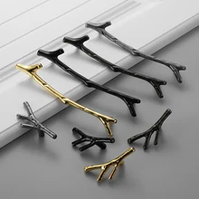 

Furniture Cabinet Drawer Handle Knob Kitchen Metal Zinc Gold Silver Black Tree Branch Twig Cupboard Wardrobe Closet Door Pull