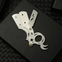 Stainless Steel Sharp Barber Razor Blade Straight Razor Tool Manual Shaver Professional Straight Edge Gift 2
