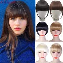 AILIADE Короткая Передняя тупая челка на заколке короткая челка для наращивания волос прямые синтетические натуральные накладные волосы несколько цветов
