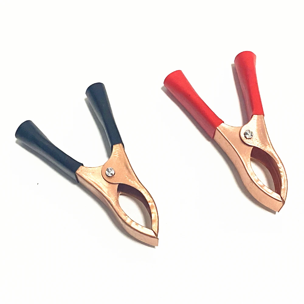 2Pcs/lot 70mm 30A Crocodile Alligator Car Battery Insulated Clips Clamps Red + Black
