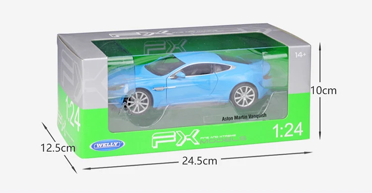 WELLY литая модель автомобиля 1:24 Масштаб спортивный автомобиль Aston Martin Vanquish симулятор металлический сплав гоночная игрушка автомобиль для мальчика Подарочная коллекция