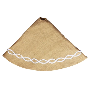 

Double Layers Burlap Christmas Tree Skirt Ornament Christmas Decoration New Year Party Supply