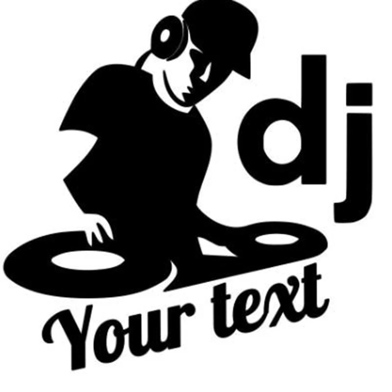Черная/Серебристая DJ музыка текст виниловая наклейка стикер для автомобилей