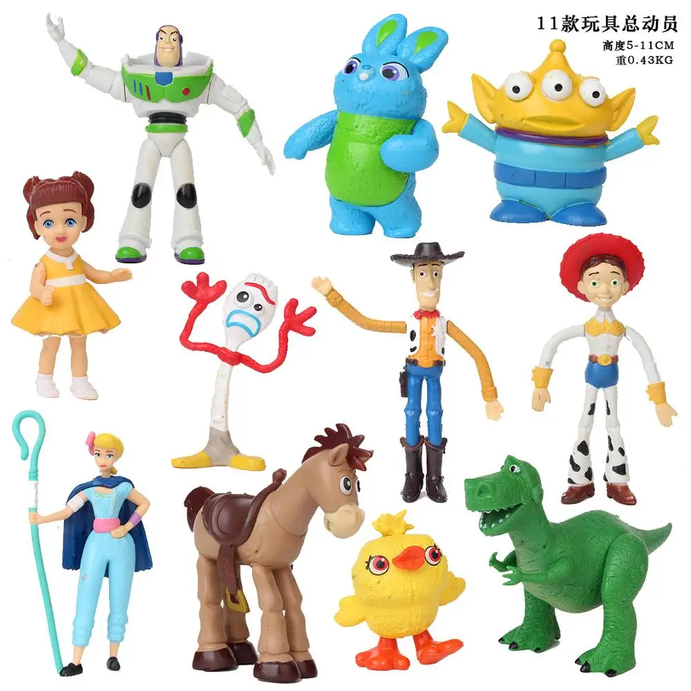 

Movie Toy Story 4 Cartoon Toy Woody Buzz Lightyear Jessie forky action figure collectible Doll 7pcs/9pcs/10pcs/11pcs