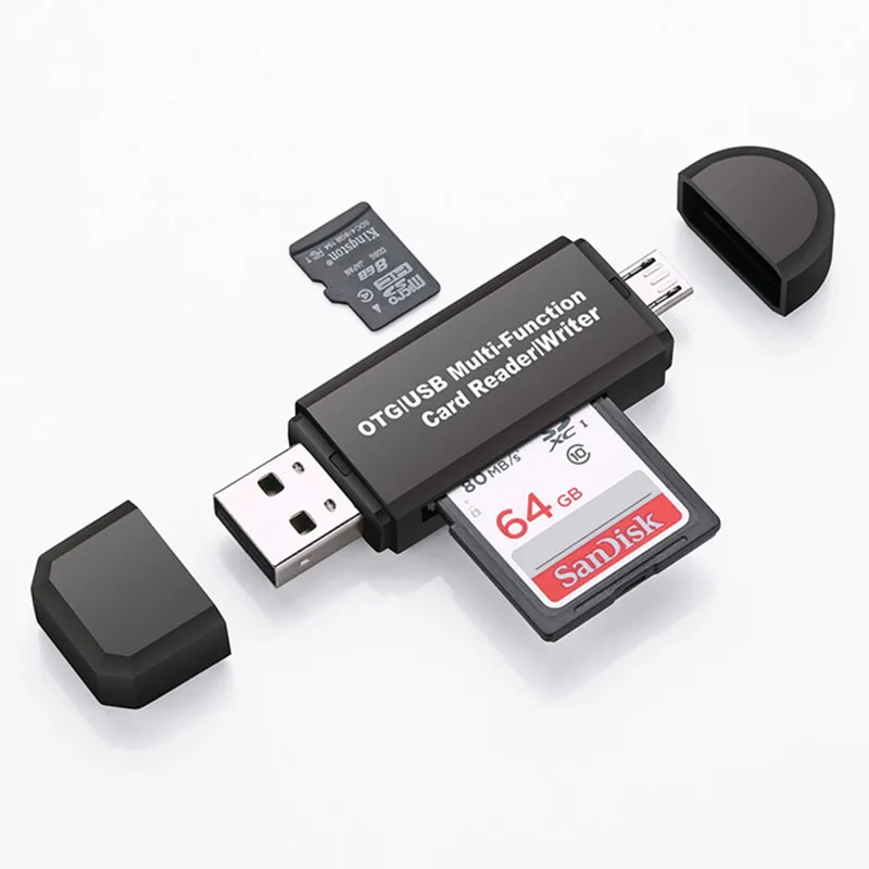 2 в 1 USB OTG кард-ридер мини USB 2,0 OTG Micro SD/SDXC TF кард-ридер адаптер для ПК ноутбук удлинитель заголовок