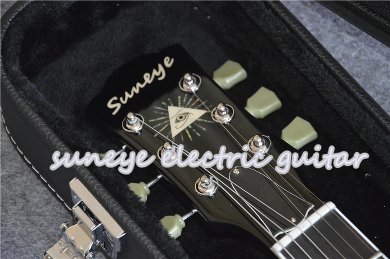 Suneye гриф из розового дерева Электрогитары с тигр огонь покрытие тремоло Floyd Rose гитара на заказ доступны с чехлом