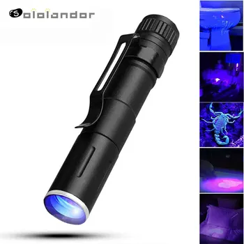 

SOLOLANDOR New Mini Pocket Lanterna Pen Glue Curing Invisible Ink Detector 395NM 365NM 380NM 1 LED uv lamp Pen Light Flashlight