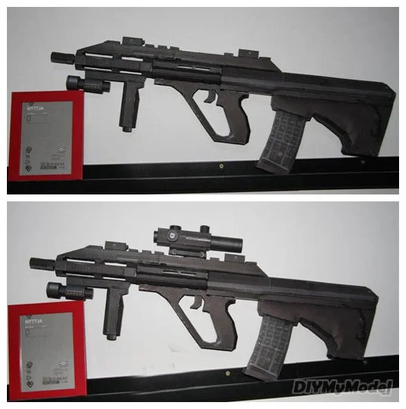 DIYMyModeI Масштаб 1:1 Steyr AUG A3 бульдоп Штурмовая винтовка пистолет сделай сам Бумажная