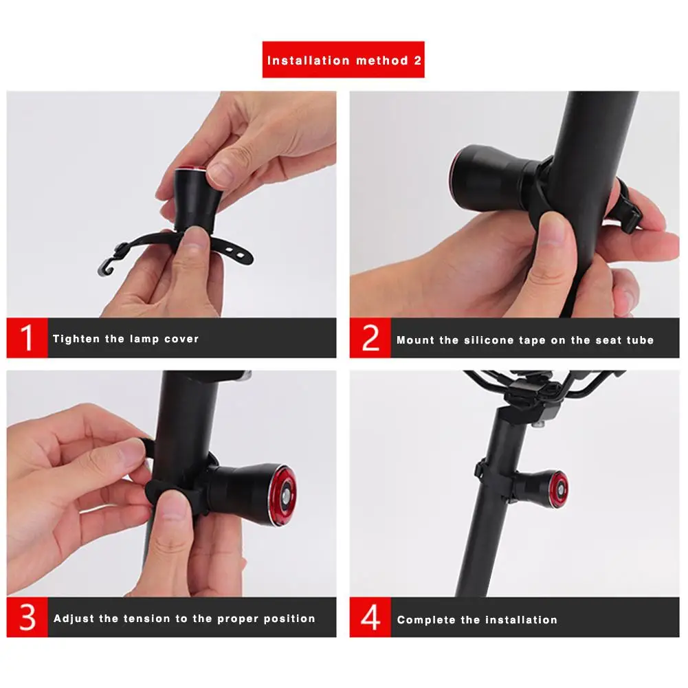 Clearance Smart Cycling Bicycle Lights Tail Light USB Rechargeable Multi Lighting Modes Seat Light Outdoor Cycling Bike Accessories 3 14