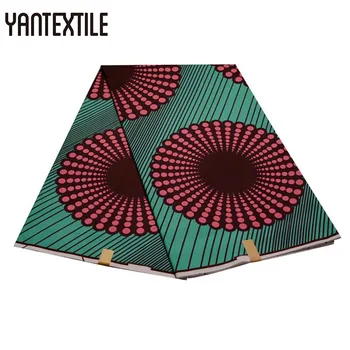 

YANTEXTILE African Ankara Fabrics Tissu Africain Wax Nigeria Veritable Wax Block Prints Fabric 6 Yards/Piece African Prints Wax