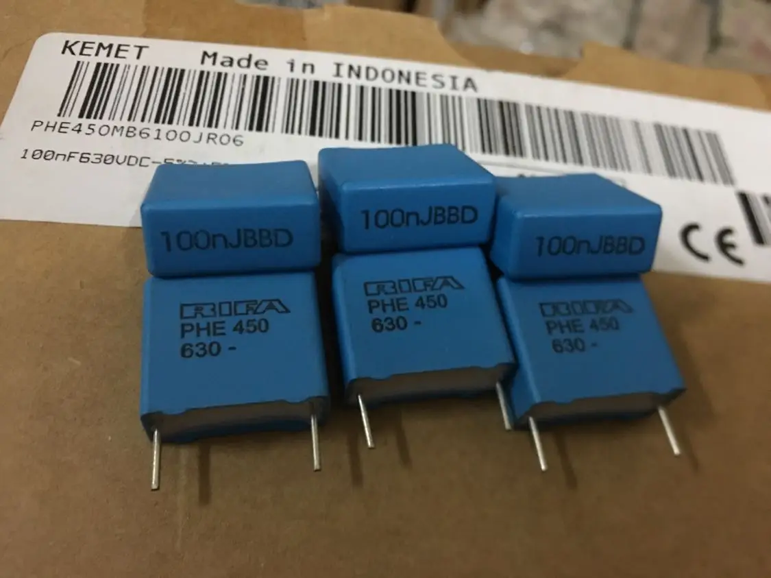 10 шт. RIFA PHE450 0 1 мкФ/630 V 10% MKP P15MM 104/630V аудио синий пленочный конденсатор 450 100nF 104 630VDC