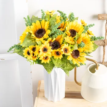 

Sunflower Artificial Flowers Silk Sunflower for Home Decor Party Garden Decor Hotel Wedding Decoration fake flowers DIY Crafts