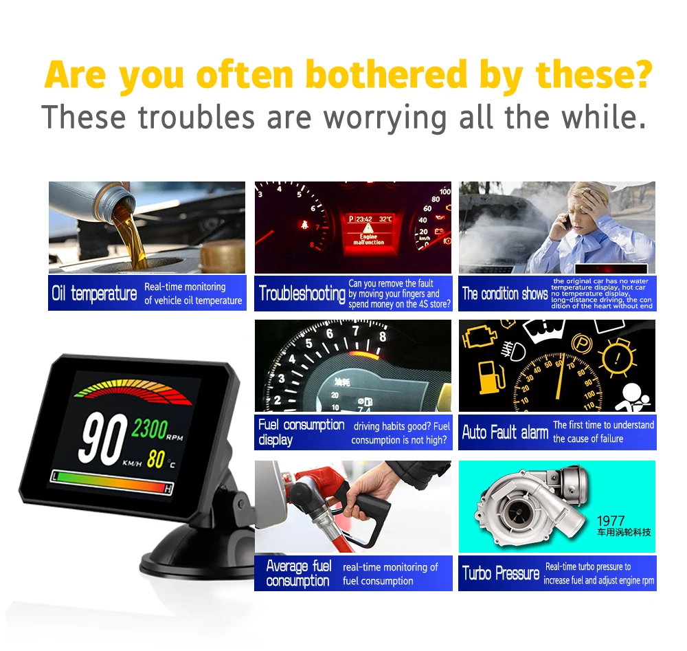 HUD  ÷ P16 OBD ڵ   ÷,  Һ T816 GPS ÷, ӵ  