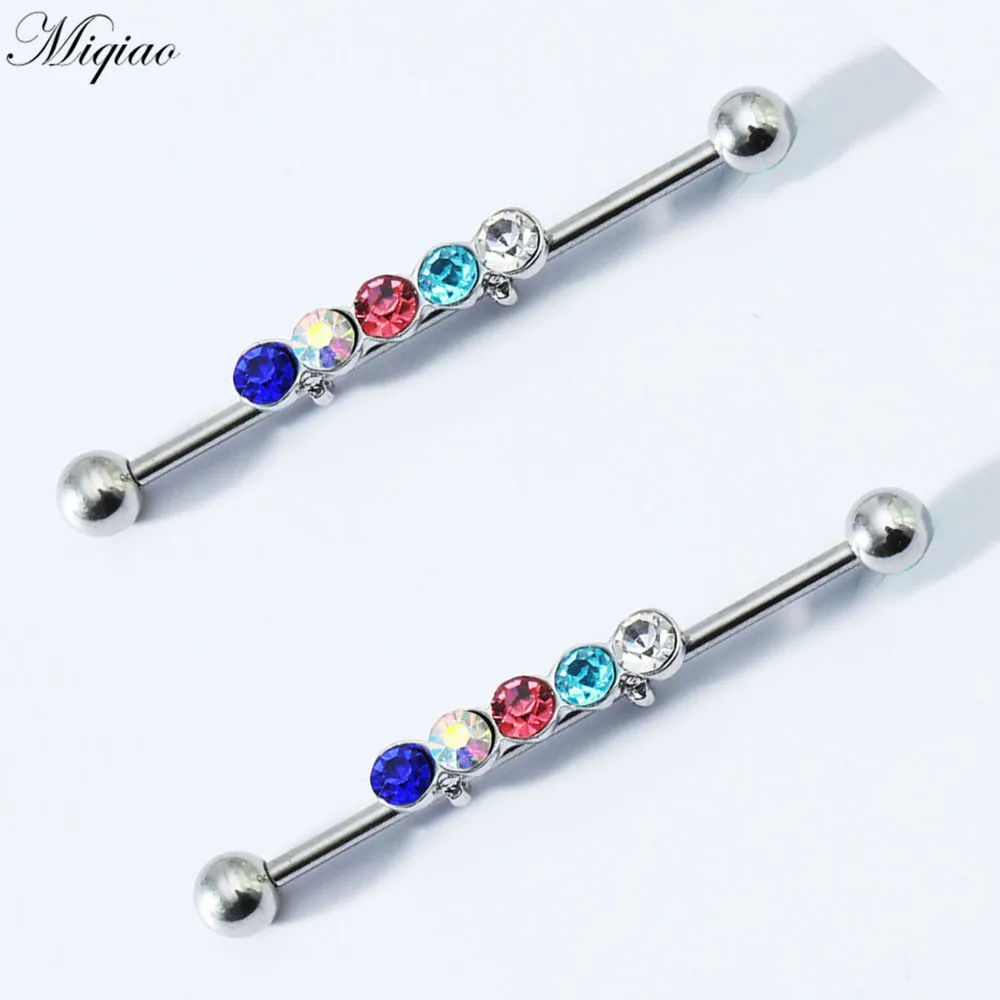 Miqiao 2pcs Fashion All-match Stainless Steel Long Diamond Earrings Piercing Jewelry | Украшения и аксессуары