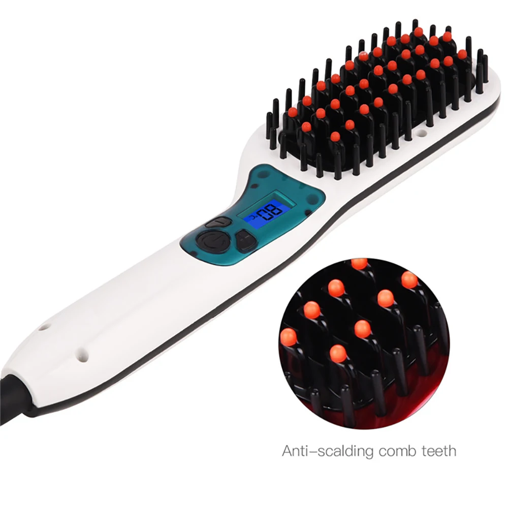 Ionic Multifunction Electric Hair Brush Straightener Comb Heated Ceramic Straightening Styling Shape Fluffy Straight