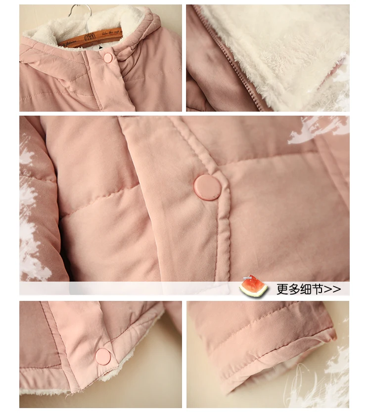 Japanese-style Hipster Autumn And Winter Short Coat Female Artistic Long Sleeve Hooded Solid Color Warm Versatile Students Cotto