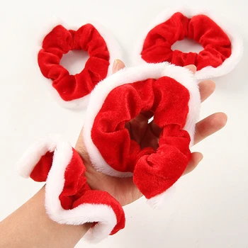 

Wholesale Christmas Scrunchies For Women Girls Elastic Hair Rubber Fashion Christmas Ornaments Hair Ring Velvet Ponytail Holder