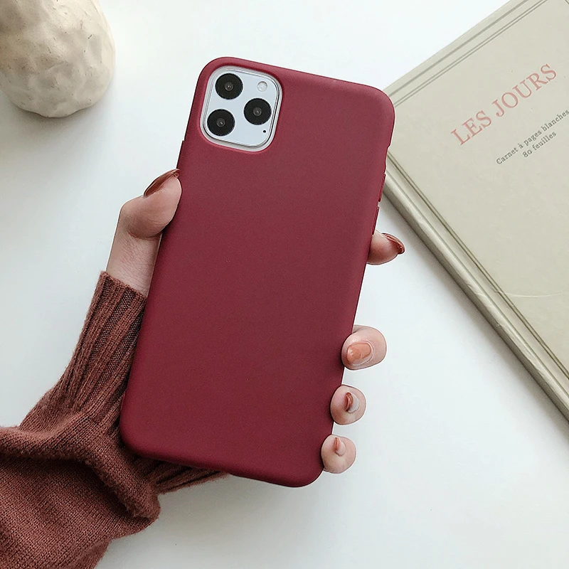 Простые силиконовые чехлы для телефонов iPhone 11 Pro 11Pro Max матовый мягкий термополиуретан чехол для iPhone 11 Чехлы для задней панели