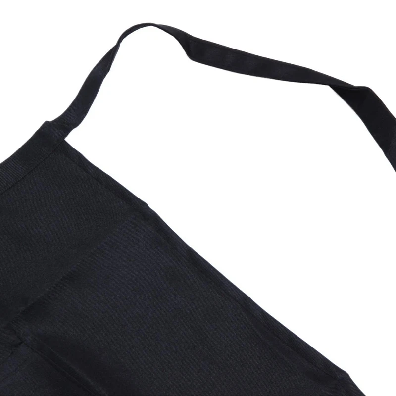 Black Half Apron Ladies Mens Chefs Waiter With 2 Pockets Bar Short Waist Solid
