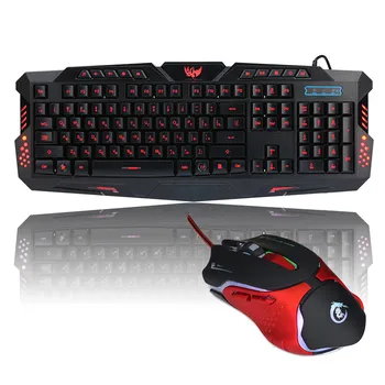 

Wired Gaming Keyboard Mechanical Feeling Backlit Keyboards Usb Russian Keyboard Waterproof Computer Game Keyboards Mouse