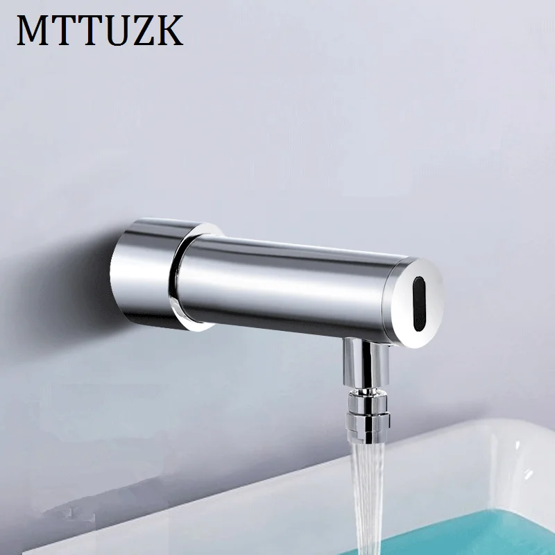 MTTUZK настенный DC6V батарея мощность интегрированный тип автоматический датчик кран Ванная комната Умывальник бесконтактный инфракрасный кран