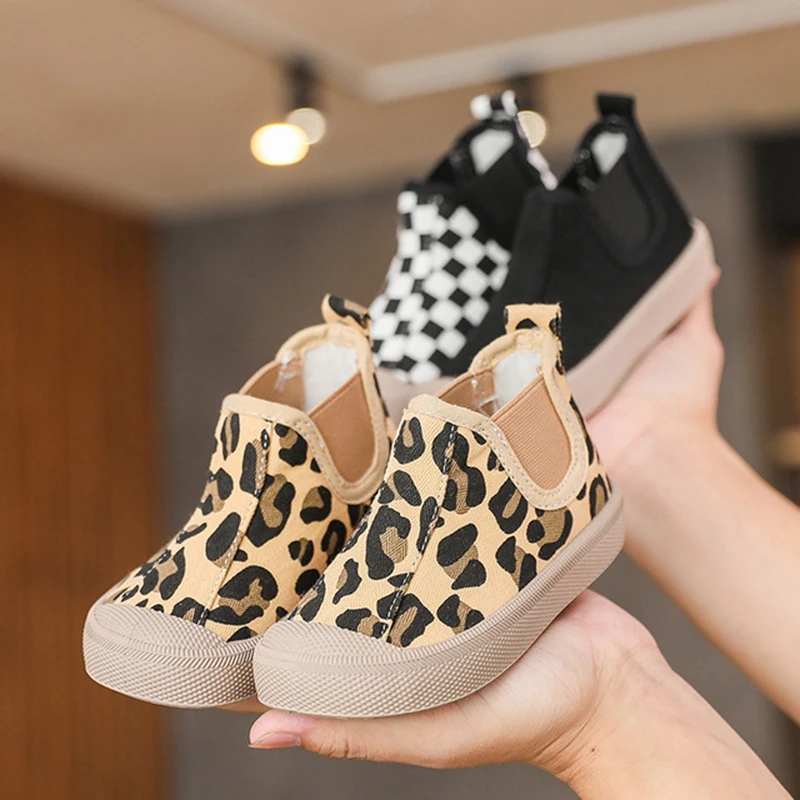 Spring Autumn New Kids Sneakers High Children's Canvas Shoes Boys And Girls Child Baby Slip On Boots Casual Military Boots