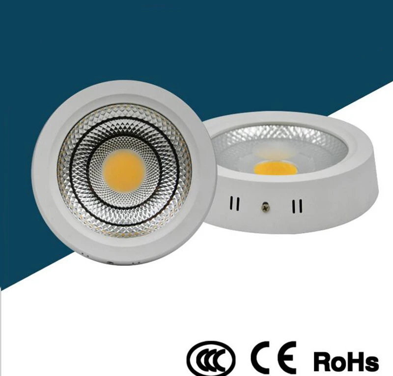 

30pcs/lot Cob Spot Led Downlight 10w 15w 25w 30w 3 Color Changeable Dimmable Surface Mounted Ceiling Down Light Round Lamp