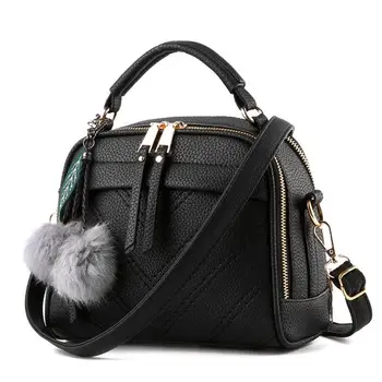 

Women bag luxury Handbag bolsa shoulder bag fashion Small Square Bag hairball pendant designer crossbody bag 2020 sac a main