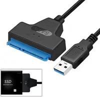 סמ sata USB 3.0 SATA III כונן קשיח כבל מתאם עבור 2.5 אינץ SSD & HDD עם תמיכה UASP-20 ס"מ, שחור (1)