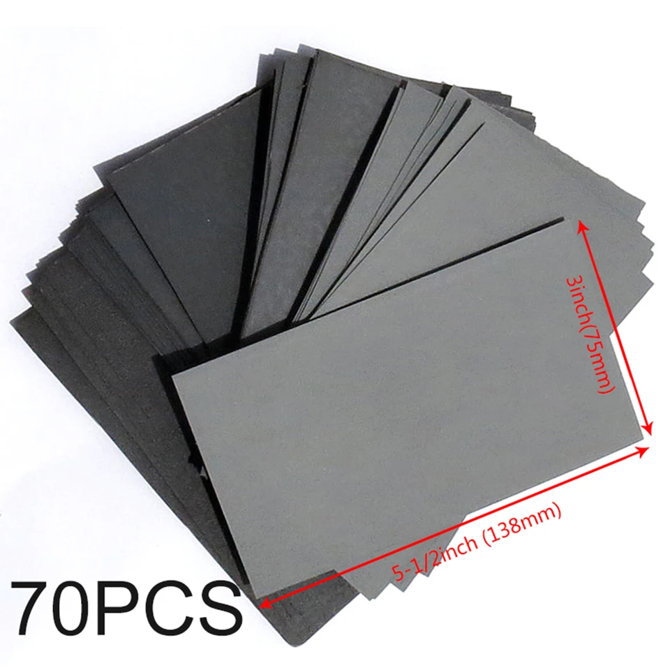 60 To 3000 Grit 102Pc Wet Dry Sandpaper Assortment Abrasive Paper Sheets  For Automotive Sanding Wood Furniture Finishing