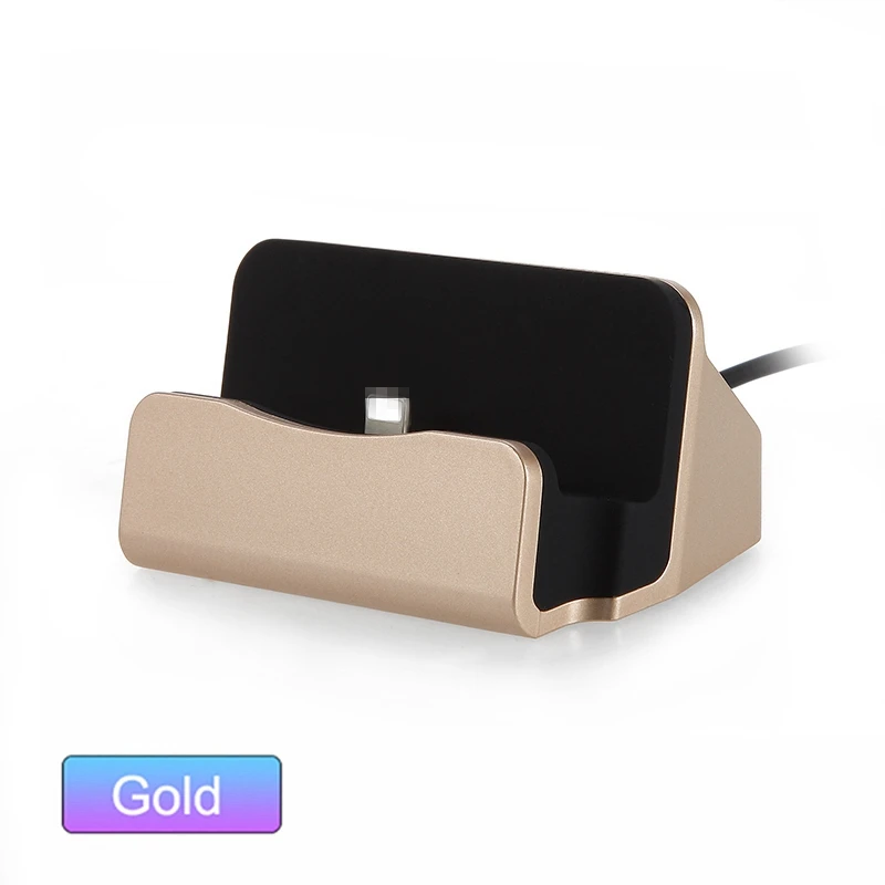 gold Зарядное устройство для мобильного телефона, подставка для Iphone, зарядная док-станция, Тип C, Android, USB зарядная станция, держатель для телефона, зарядное устройство для samsung - Тип штекера: gold