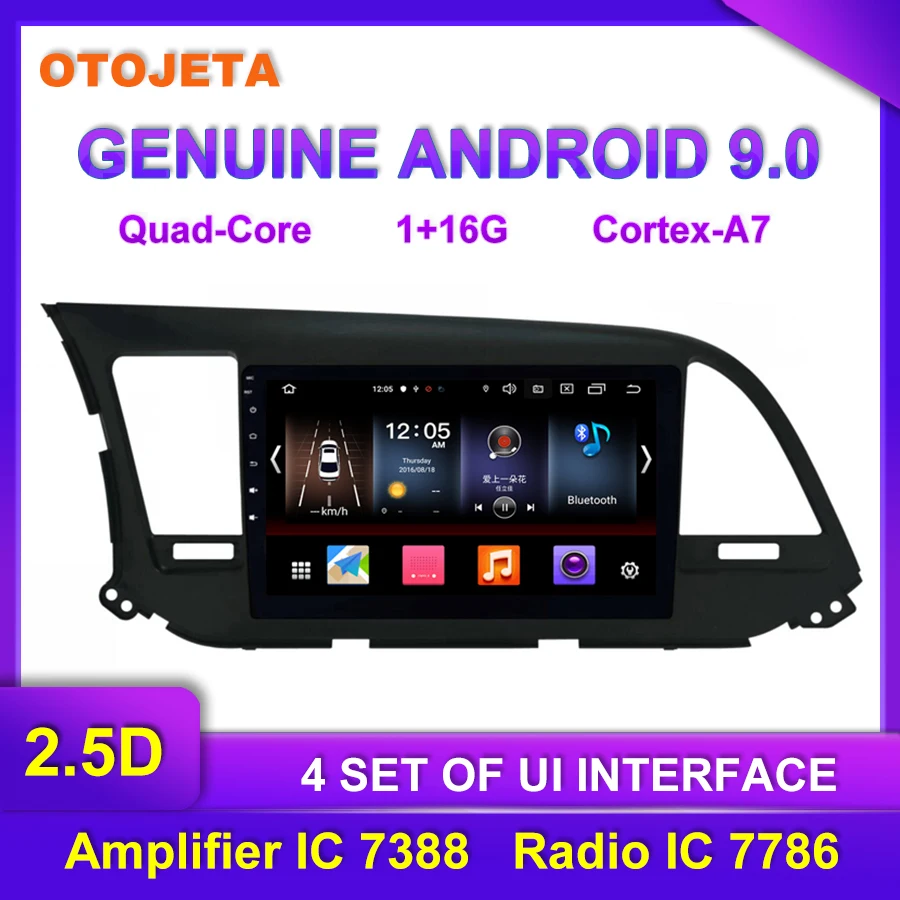 

Factory direct sale OTOJETA Android 9.0 Car Multimedia Radio For Hyundai ELANTRA tape recorder GPS AUX USB bluetooth Navigation