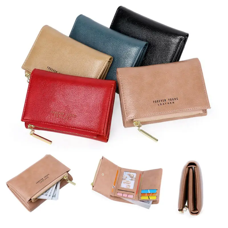 

Fashion Women Men PU Leather Mini Coin Change Purse Short Slim Wallet Credit Id Card Holder Clutch Zipper Small Cute Bag