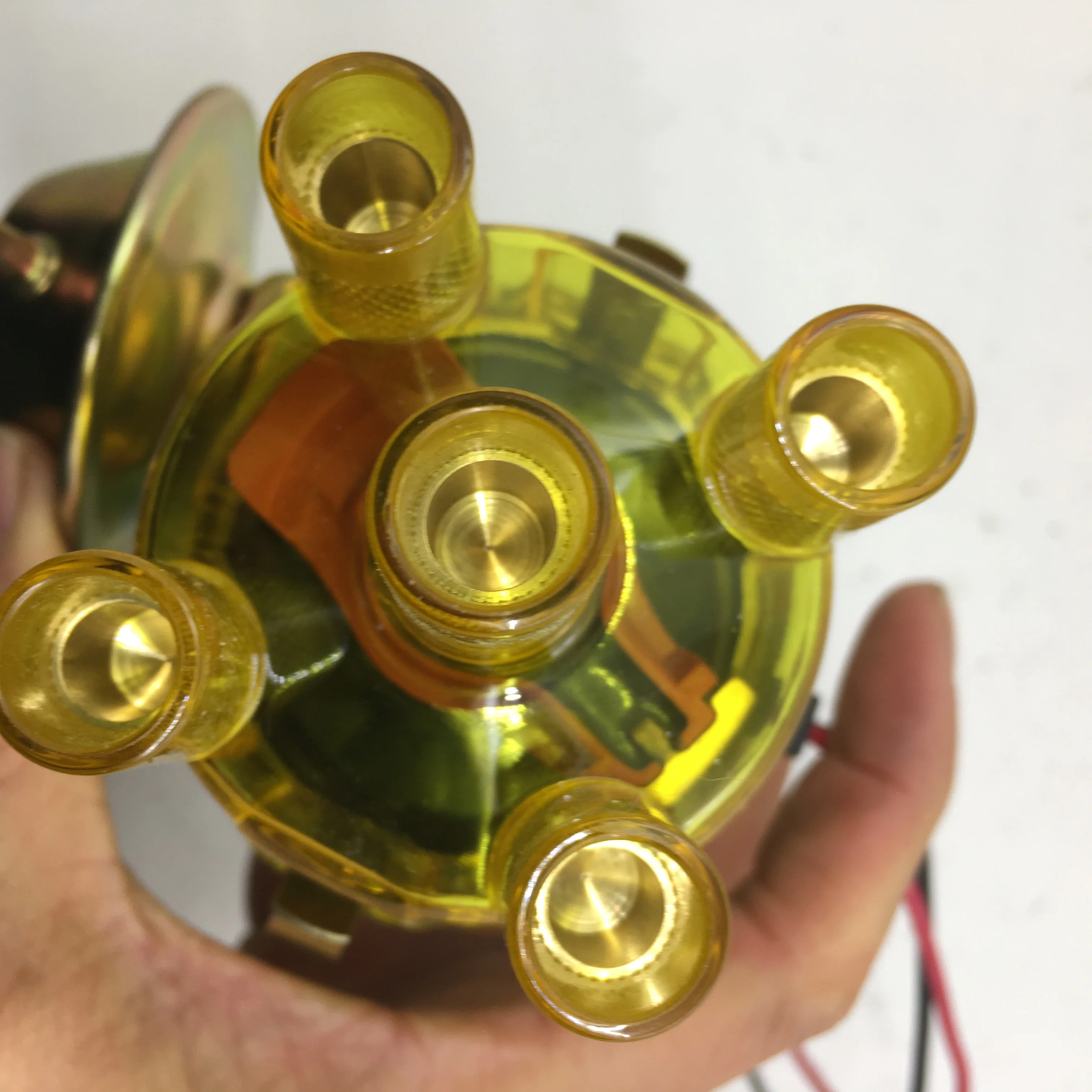 SherryBerg complete distributor Chrome yellow clean cap for VW 034 VACUUM adv. ELECTRONIC DISTRIBUTOR USES ALL BOSCH PARTS BUG