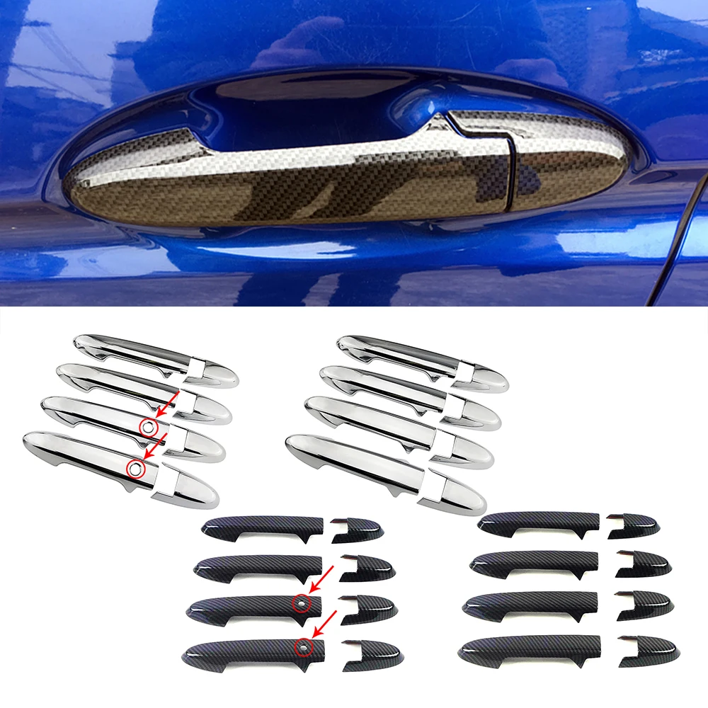 For Honda Fit Jazz GK5 GP5 2014-2018 Carbon Fiber Color Modify Refit Chrome Door Handle Cover Decoration Trim Protection Sticker |
