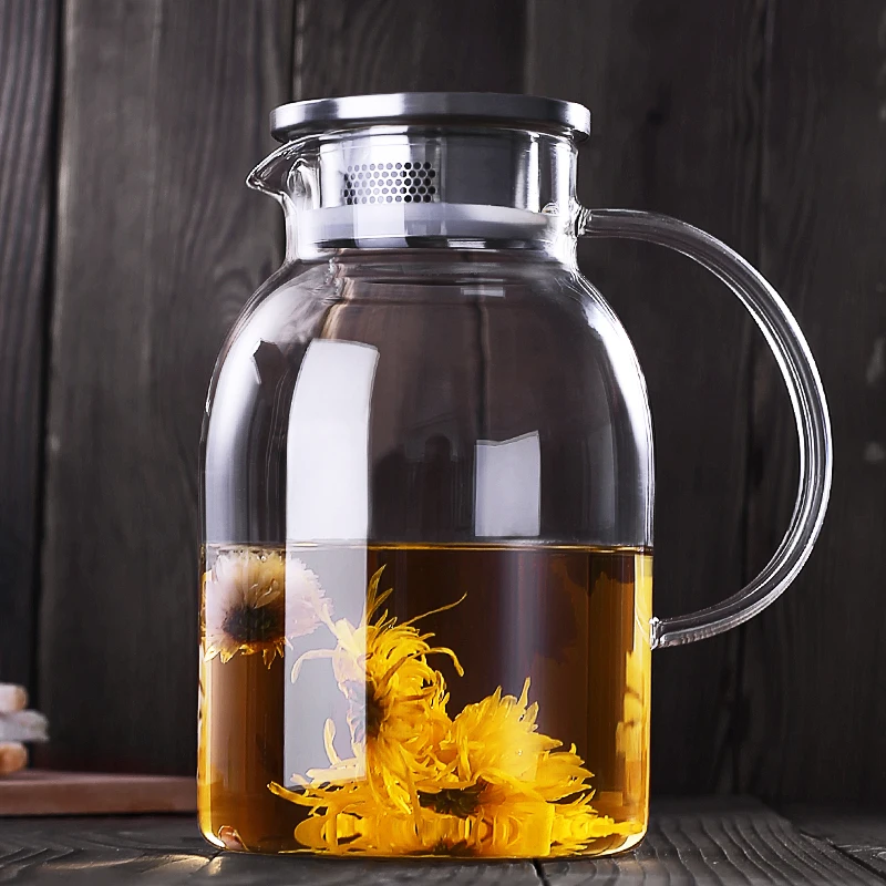 Glass Water Jug Water Pitcher Glass Water Pot Heat Resistant Glass