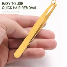 1Pcs Steel Nose Hair Trimming Tweezers Nose Trimmer Round Tweezers Removal Forceps Nose Trimming Clip Tip Hair Eyebrow U3V4