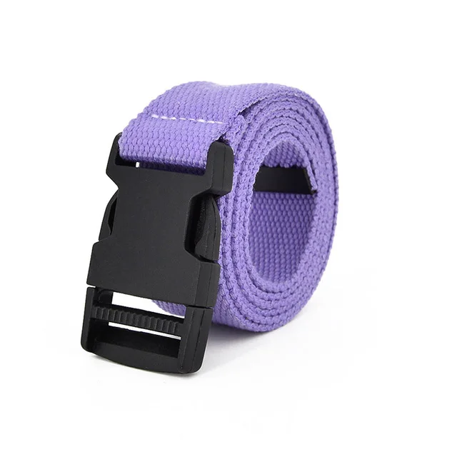 Purple Модный черный холщовый ремень для женщин, повседневные женские поясные ремни с пластиковой пряжкой Harajuku, однотонные длинные ремни Ceinture Femme - Цвет: Purple